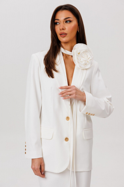 Жакет, пояс, юбка Ларс Стиль 1087 белый - фото 7