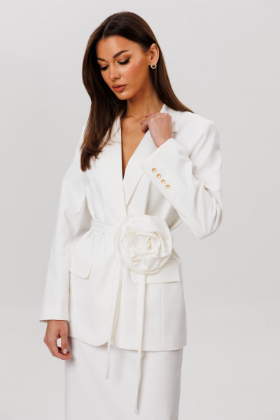 Жакет, пояс, юбка Ларс Стиль 1087 белый - фото 5