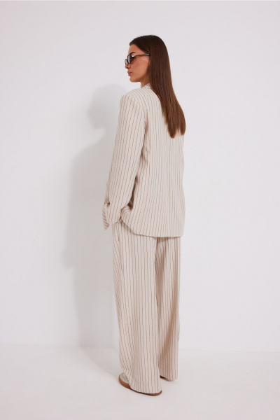 Брюки, жакет, топ N.O.W. 1577 беж_полоска - фото 2