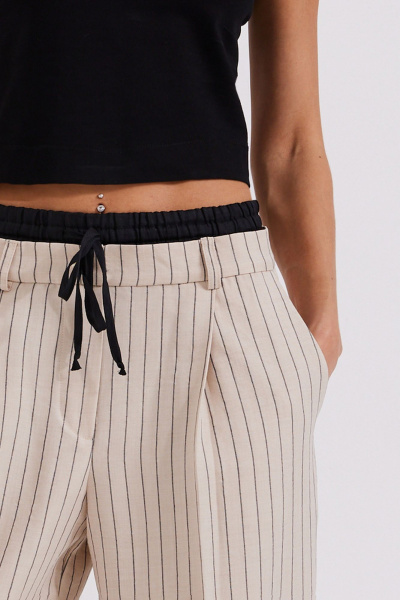 Брюки, жакет, топ N.O.W. 1577 беж_полоска - фото 8