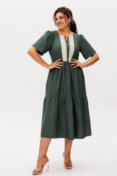Платье Anelli 1604 бронзово-зеленый - фото 8