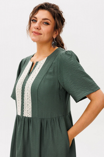 Платье Anelli 1604 бронзово-зеленый - фото 6