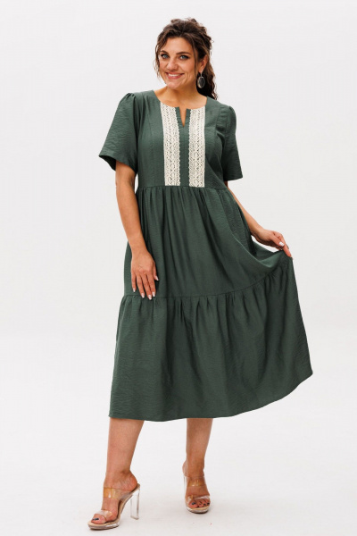 Платье Anelli 1604 бронзово-зеленый - фото 5