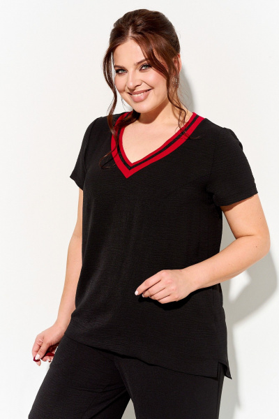 Брюки, туника IVA 1705 черно-красный - фото 4