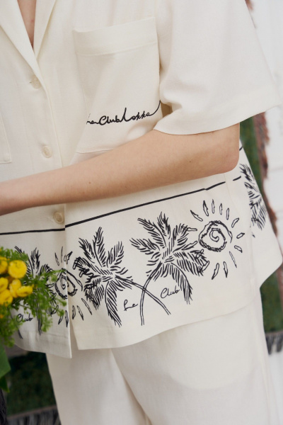 Брюки, рубашка Lokka 1628 молочный/черный_принт - фото 7