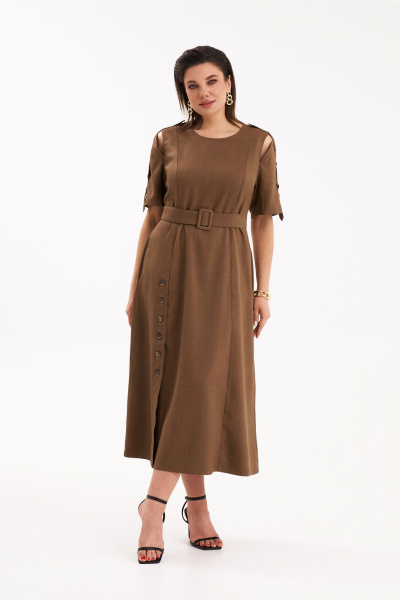 Платье KaVaRi 1086.2 коричневый - фото 1