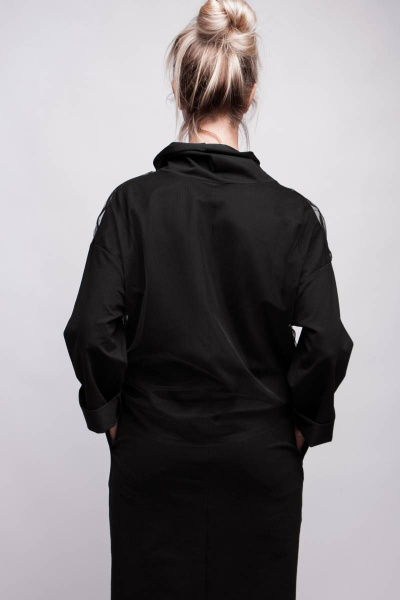 Платье оверсайз с принтом, высоким воротником-хомутом BUNABOUTIQUE 2008 - фото 4