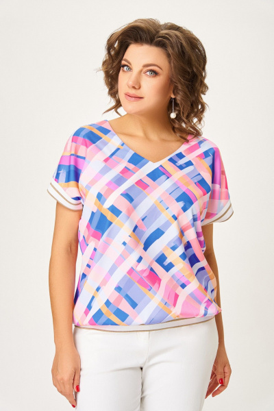 Блуза Swallow 839.6 ярко-голубой - фото 4