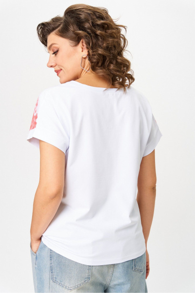 Джемпер Rumoda 2258 бело-розовый - фото 9