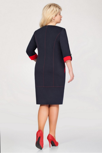 Платье Tellura-L 1201 темно-синий+красный - фото 2