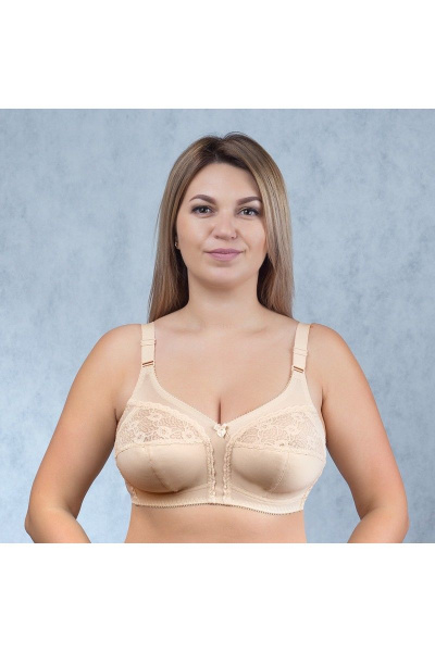 Бюстгальтер базовый из комфортного трикотажа Verally 213-5 бежевый - фото 1