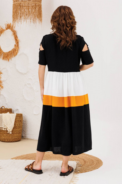 Платье INVITE 4094 черный+оранжевый - фото 6