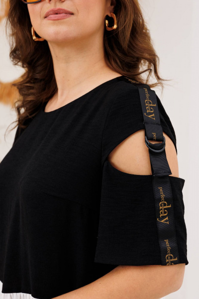 Платье INVITE 4094 черный+оранжевый - фото 5