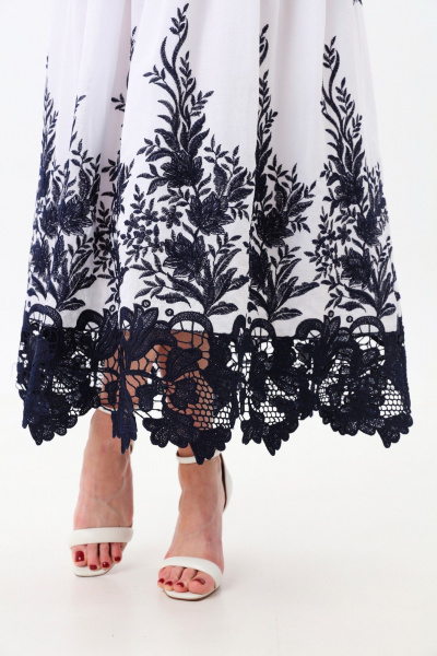 Платье NikVa 969-3 индиго+белый - фото 4