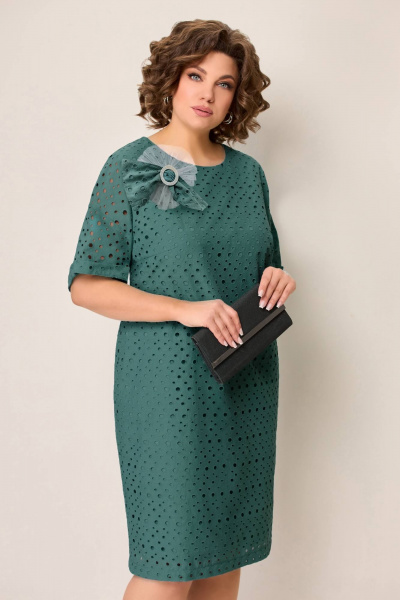 Платье VOLNA 1354 бутылочно-зеленый - фото 3