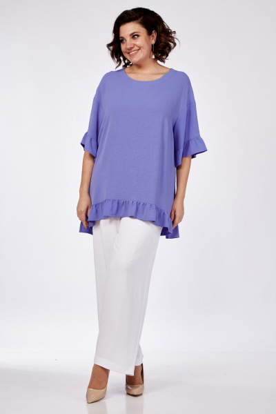 Блуза, брюки СиБон 0314 василек - фото 1