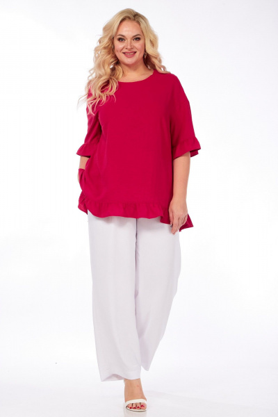 Блуза, брюки СиБон 0314 малина - фото 2
