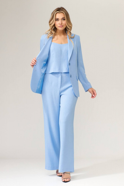 Брюки, жакет, топ Gizart 5204/1 А голубой_гортензия - фото 5