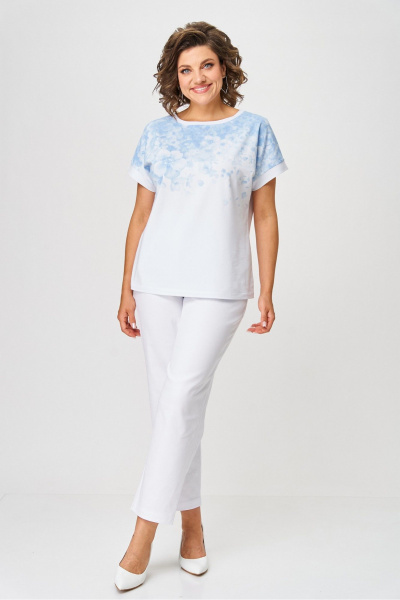 Джемпер Rumoda 2258 голубой_белый - фото 5