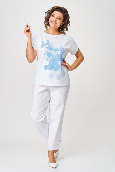 Джемпер Rumoda 2259 голубой_белый - фото 8