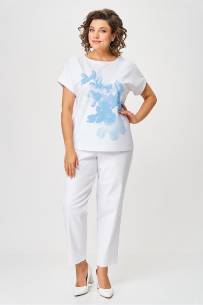 Джемпер Rumoda 2259 голубой_белый - фото 7