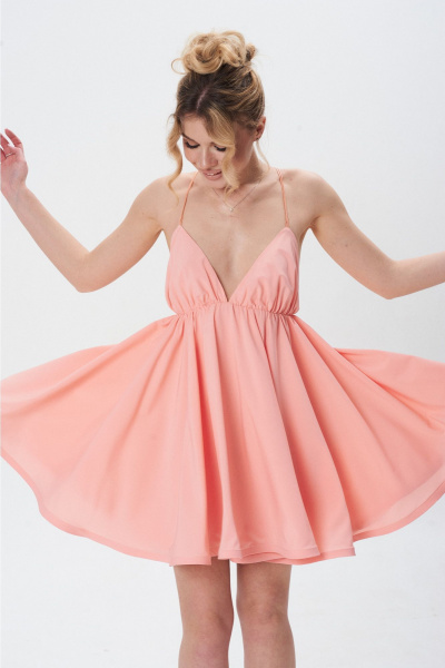 Платье Lady Line 1584 коралл - фото 6