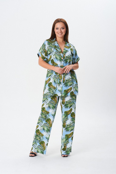 Блуза, брюки TVIN 7854 голубой - фото 5