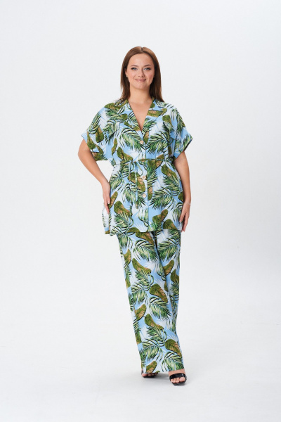 Блуза, брюки TVIN 7854 голубой - фото 3