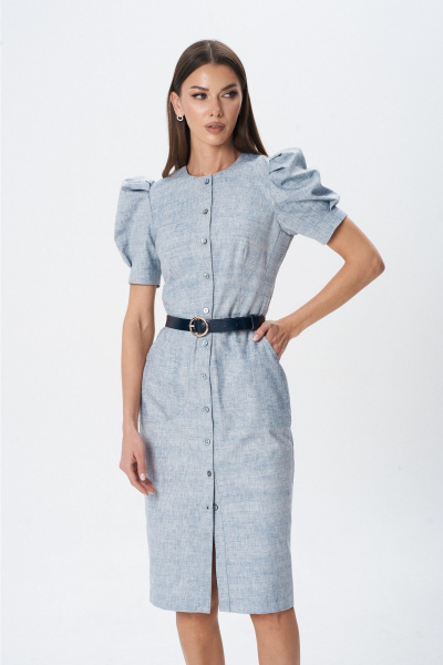 Платье Lady Line 1598 голубой_меланж - фото 3