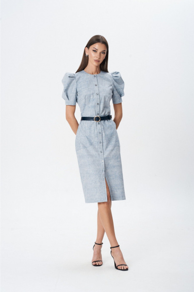 Платье Lady Line 1598 голубой_меланж - фото 2