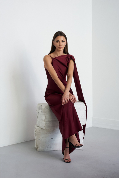 Платье Lady Line 1594 бордо - фото 12
