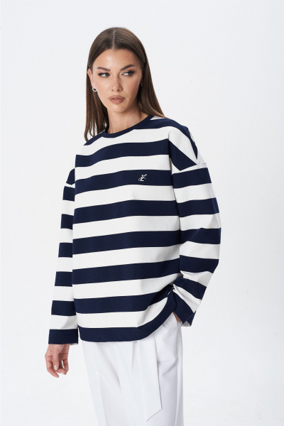 Джемпер Lady Line 1591 сине-белая_полоска - фото 6