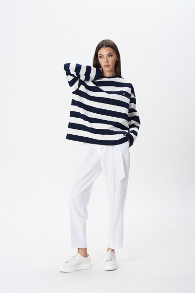 Джемпер Lady Line 1591 сине-белая_полоска - фото 2