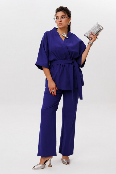 Брюки, кардиган Anelli 1597 пурпурно-синий - фото 10