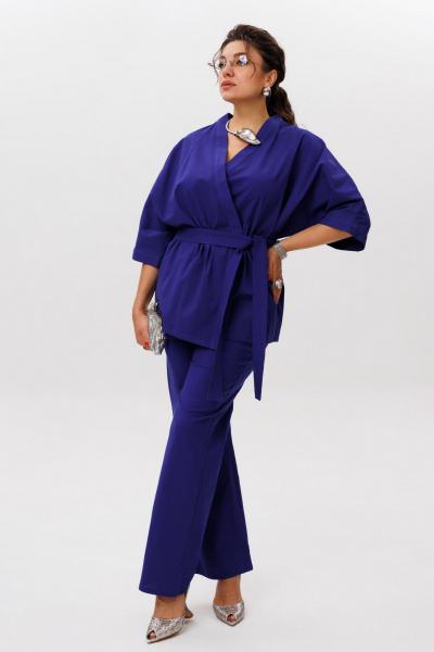 Брюки, кардиган Anelli 1597 пурпурно-синий - фото 8