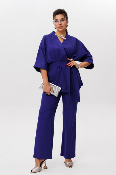 Брюки, кардиган Anelli 1597 пурпурно-синий - фото 1