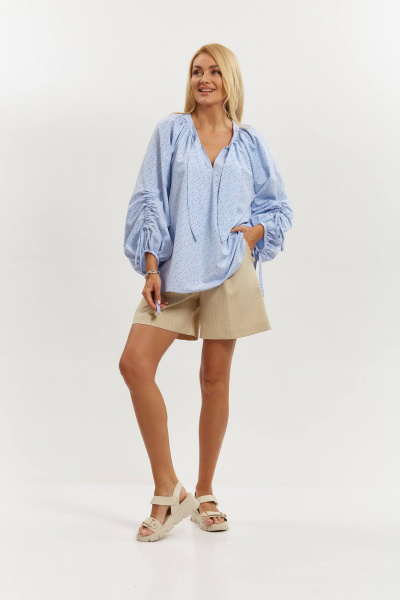 Блуза Ольга Стиль С-900 голубой_полоска - фото 6