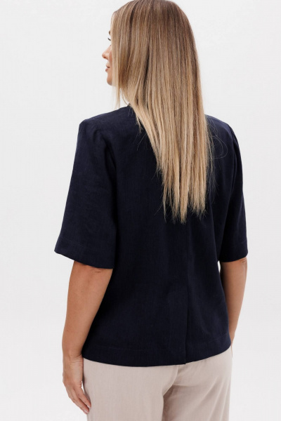 Брюки, жакет Ma Сherie 3132 темно-синий+бежевый - фото 7