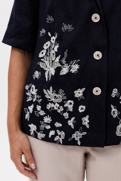 Брюки, жакет Ma Сherie 3132 темно-синий+бежевый - фото 6