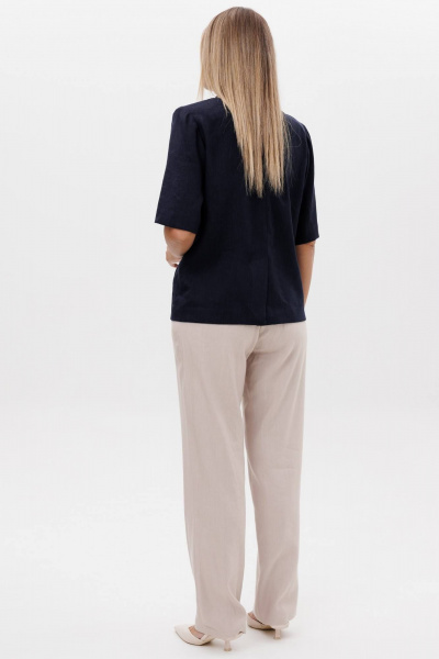 Брюки, жакет Ma Сherie 3132 темно-синий+бежевый - фото 3