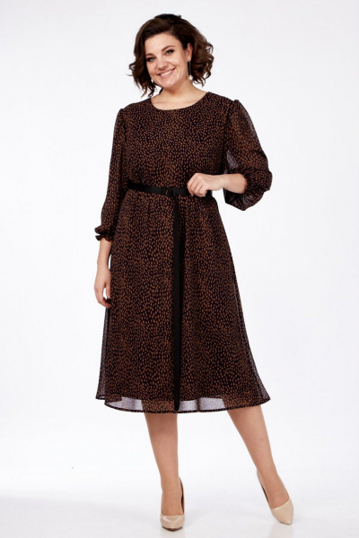 Платье СиБон 0327а коричневый_капли - фото 2