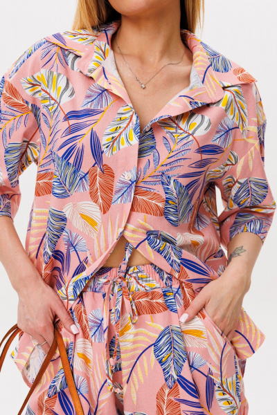 Рубашка, шорты Ambera Style 2022Р розовый - фото 4