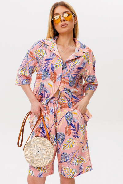 Рубашка, шорты Ambera Style 2022Р розовый - фото 3