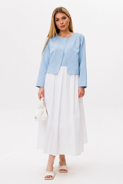 Платье Ambera Style 1113-2 голубой-молоко - фото 1