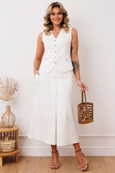 Жилет, юбка Мода Юрс 2907 молочный - фото 2