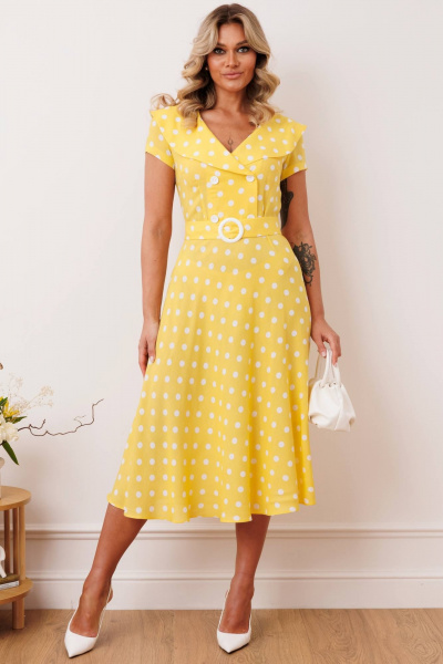 Платье Мода Юрс 2690 желтый_горох - фото 2