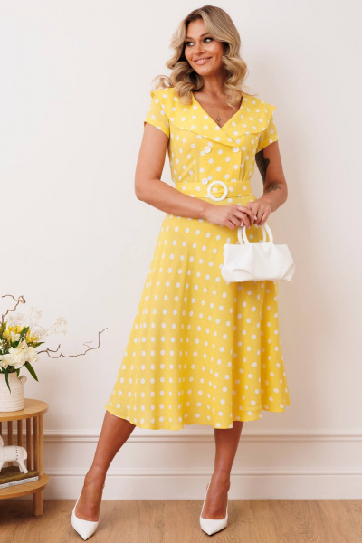 Платье Мода Юрс 2690 желтый_горох - фото 1