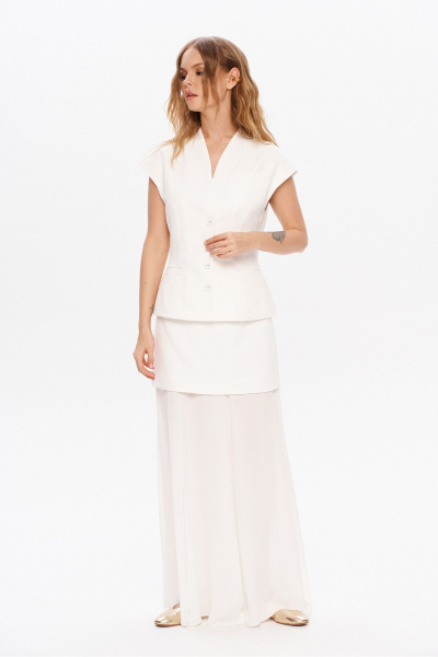 Жилет, юбка PiRS 5974 молочный - фото 6