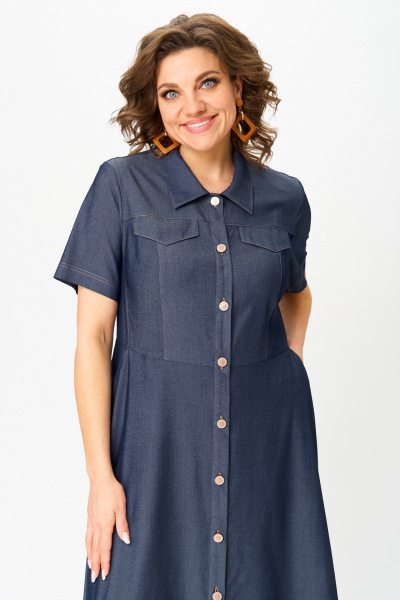 Платье ANASTASIA MAK 1249 синий - фото 12