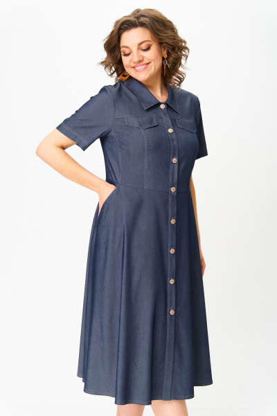 Платье ANASTASIA MAK 1249 синий - фото 10